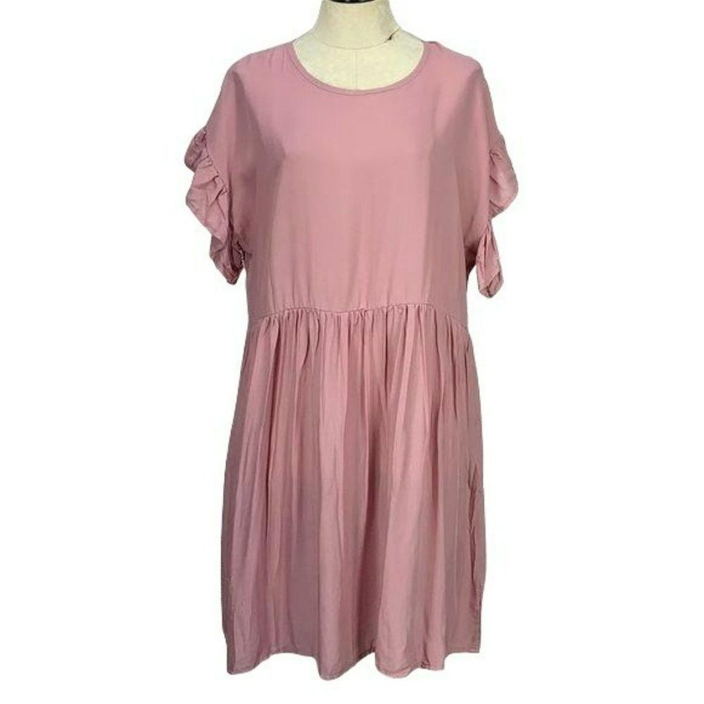 Rose Pink Plus Size 1XL tunic‎ shirt peplum Dress